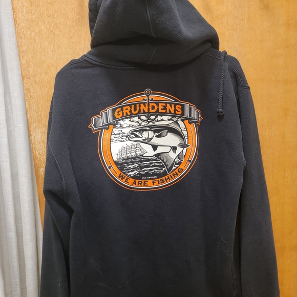 Black Grundens We Are Fishing Zip-up Hoodie - Picture 1 of 4